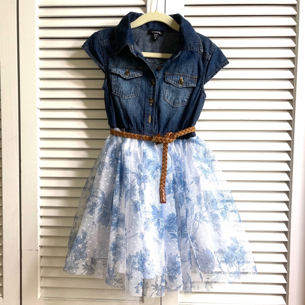 Zunie Denim and Blue Floral Dress